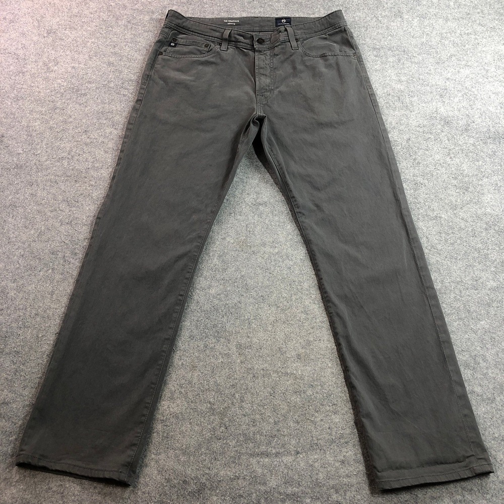 AG The Graduate Mens Chino Pants 34x34 (fits 34x32) Gray Tailored Leg Charcoal